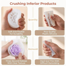 9 Pcs Rose Flower Tulip Peony Heart Candle Soap Wax Mold, Flower Candle Mold 3D Heart Tulip Silicone Molds