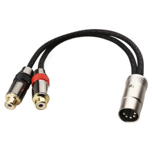 HiFi 5-Pin DIN Stecker auf Dual-Cinch-Buchse Adapterkabel, 15 cm Audiophiles Audio-Verbindungskabel für Verstärker, CD-Player
