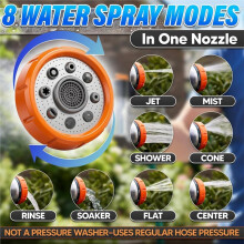 Garden Hose Nozzle with Soap Dispenser, 8 Patterns Foam Sprayer, for Cars, Decks, Yards, and Dog Rinsing