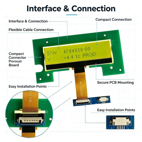 Módulo LCD COG, Tela LCD de Matriz de Pontos de 3,9 Polegadas (132x33) EMCP4.1/EMCP4.2, Modelo M282-06, HCG13233-08, Tensão de 3,0 V 1