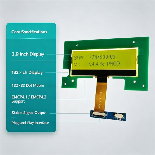 Módulo LCD COG, Tela LCD de Matriz de Pontos de 3,9 Polegadas (132x33) EMCP4.1/EMCP4.2, Modelo M282-06, HCG13233-08, Tensão de 3,0 V 2