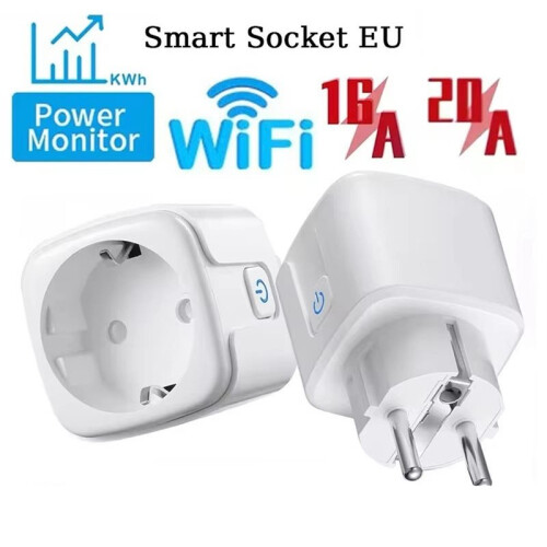 WiFi  Plug 20A EU  Socket with Power Monitoring Timing Function Works with Tuya  Life App Voice Control 2
