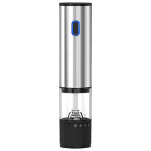 Moulin à Poivre Électrique Rechargeable par USB-C, 5 Niveaux de Mouture Réglables, Broyeur à Épices Automatique pour la Cuisine