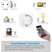 WiFi Plug 20A EU Socket with Power Monitoring Timing Function Works with Tuya Life App Voice Control
