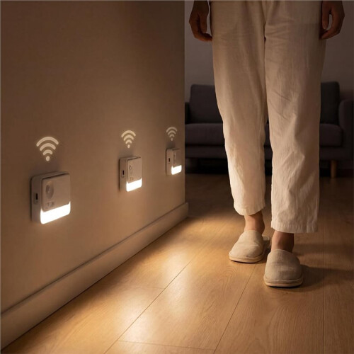 Sync Motion Sensor Night Light Indoor, 3 Pack USB-C Rechargeable Stair Lights for Hallway Safety 2