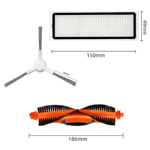 Compatible with S40C E101 Robot Vacuum Accessory Kit Main Side Brush and HEPA Filter Replacement 2
