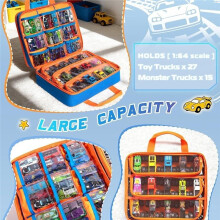 Toy Truck Storage Case with 66 Holds for & Trucks, Durable Organizer Bag for Kids' Cars