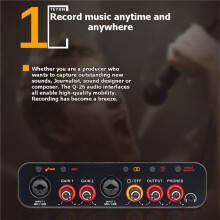 Q26 USB Sound Card Live Streaming Audio Interface K Song Mixer with Free Driver Microphone Support