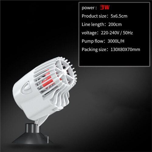 3W Wavemaker Wave Maker for Aquarium Fish Tank, Submersible Aerobic Water Circulation Pump, Quiet Adjustable EU Plug 2