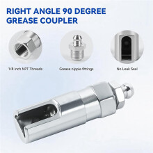 Grease Gun Coupler Kit,90 Degree Adapter Grease Neddle Dispenser,Grease Gun Hose,Grease Gun Needle Nozzle Tips