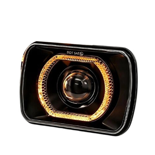 Faróis Quadrados de LED de 7 Polegadas para Carro, Faróis Dianteiros de Duas Cores Amarelo e Branco para   2026 2