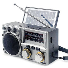 Portable Radio Vintage Solar Charging FM AM SW Radios Rechargeable Speaker TF Card USB Slot Full Band Radio