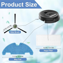Kit de Accesorios de Repuesto para la Aspiradora Robot para M330 Pro 2 Filtros, 4 Almohadillas de Fregado, 6 Cepillos Laterales, 1 Cepillo de