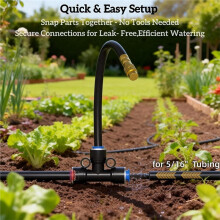 360 Copper Nozzles with Tee Connector for Drip Irrigation Kit Garden Greenhouse Cooling Misting Emitter