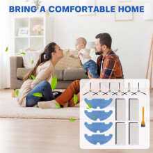 15-Delige Set Vervangende Accessoires voor M330 Pro Robotstofzuiger 6 Zijborstels, 4 Dweildoeken, 4 Filters, 1 Reinigingsborstel