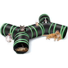 Bone Type Cat Tunnel – 4-Way Collapsible Pet Play Tube with Storage Bag