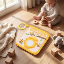 Baby Cloth Book Photo Album Toy - Interactive Crinkle & Mirror Book for Sensory Development, Grasping Practice