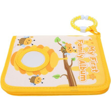 Baby Cloth Book Photo Album Toy - Interactive Crinkle & Mirror Book for Sensory Development, Grasping Practice