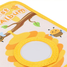 Baby Cloth Book Photo Album Toy - Interactive Crinkle & Mirror Book for Sensory Development, Grasping Practice