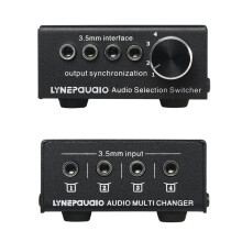LYNEPAUAIO 4-in-4-Out Audio Signal Selection Switcher Audio Speaker Switcher 4 Sets of Synchronous Output