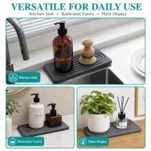 Diatomaceous Earth Tray -Fast Drying Stone Sink Caddy for Kitchen Countertop Soap Dispenser,Bathroom Vanity Sponge Mat B