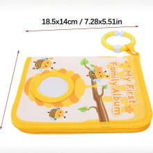 Baby Cloth Book Photo Album Toy - Interactive Crinkle & Mirror Book for Sensory Development, Grasping Practice