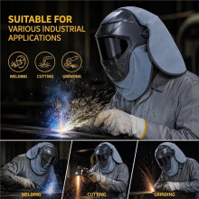 Welding Helmet Rear Extension and Helmet Bib, Made of Flame-Retardant, with Edged Seal, for Most Welding Helmets, 1PC