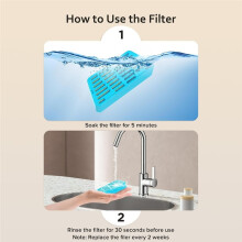 Cat Water Fountain Replacement Filters for 2.2L/74oz Pet Fountain Water Filtration Carbon Cartridges & Foam Pads 6+6