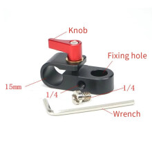 15mm Rail Clamp Mount Rod Holder Single Hole for Quick Release Plate Cage Handle Camera Rig Rod Extension System