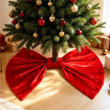 35.4 Inch Christmas Tree Skirt for Decoration for Vintage Retro Xmas Winter Holiday Party Decor, Soft Tree Skirt