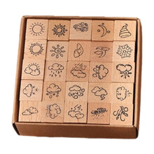 Cute Butterfly Weather Symbols Wood Stamps - DIY Supplies for Scrapbooking,Hobby Crafts,Junk Journaling Weather