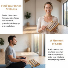 Sino de Mão para Cura, Meditação, com Baqueta de Madeira para Ioga, Oração, Concentração e Relaxamento. 3 Tons.