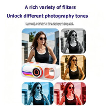 Thumb Camera Keychain (Scrolling Effect + Multi-Mode Filter Effects + 1080P + OTG) Take Photos Videos Portable White