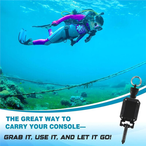 2-Pack Scuba Retractable Gear Retractor, Lanyard for Dive Console Underwater Equipment 1