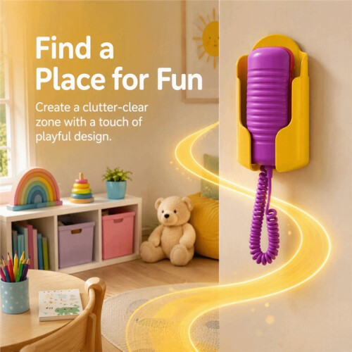 Suporte de Parede Universal Anti-Queda para Telefone Fixo, com Base Fixa e Antiderrapante. 2