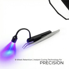 Lampa do Pęsety do Rzęs, 1 w LED, Przenośna, Giętka Konstrukcja Węża z Regulacją Obrotu O 180, do Przedłużania Rzęs, Różowa Wtyczka EU