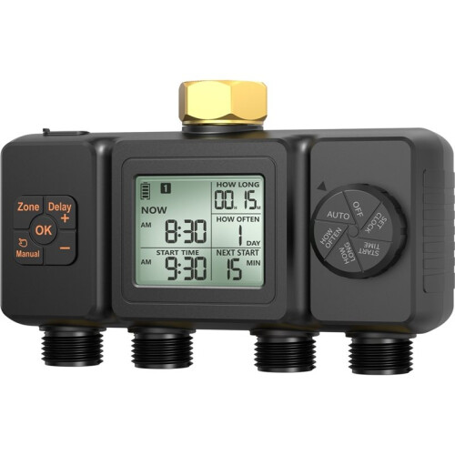 4 Outlets Automatic Water Timer Irrigation Programmer Dip Watering Faucet Sprinkler Timer Controller for Garden Yard