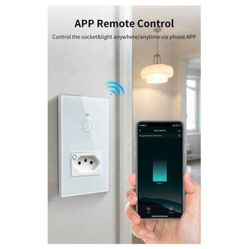 Tuya WiFi  Light  with Touch Wall   Life APP Remote Control for Alexa  Home B BR Plug 2