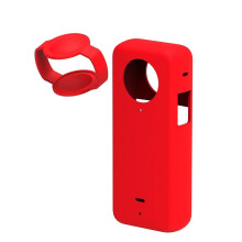 Silicone Protective Case for X6 Anti-Scratch Body Lens Protection Cover for Insta360X6 Camera Accessories Red