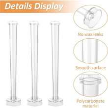3 Stuks Transparante Mallen voor Taps Toelopende Kaarsen, 10,2 Inch (26 cm), Plastic Mallen voor Het Maken van Kaarsen, Kandelaarsmallen voor
