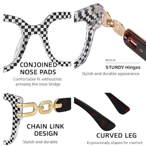 Light Blocking Glasses for Women - Oversized Square Computer Eyewear with Anti Eye Strain B 2