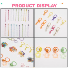 DIY Fuse Beads Keychain Accessories Kit, Star Key Chain, Spring Clasps Open Jump Rings for Handmade Making