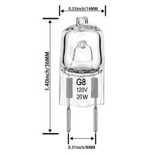 6pcs G8 120V 20W/35W Halogen Light Bulb for Microwave Oven 2 Pin Night Light/Stove Light Bulb Replaces WB25X10019 20W