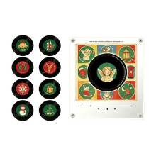 Kerst NFC-Muziekspeler Koelkast Magnetische Sticker Acryl Draaischijf Automatische Zingende Liedjesspeler Koelkastdecoratie