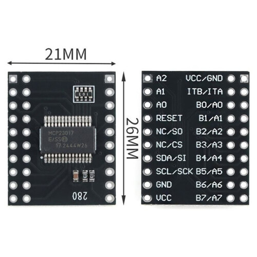 10PCS MCP23017/23S17 Serial Interface Module IIC I2C SPI Bidirectional 16-Bit I/O Expander Pins Serial Interface Module