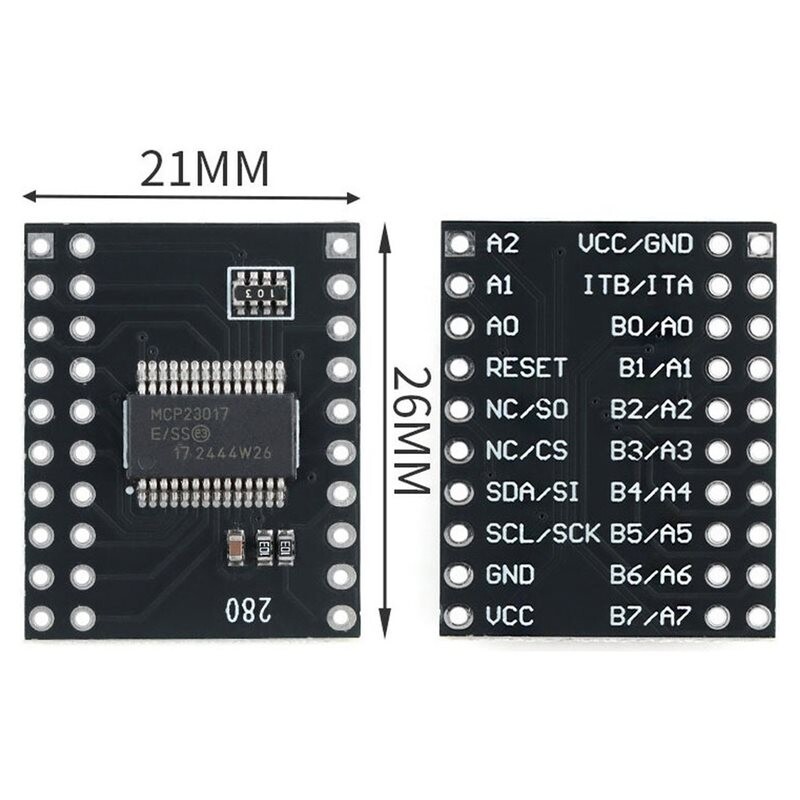 10PCS MCP23017/23S17 Serial Interface Module IIC I2C SPI Bidirectional ...