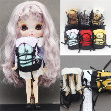 Doll Backpack - Cute Hiking Bag for Blyth, Azone, Lati, Yosd, Pullip, BJD Dolls (Fits  Fish, 6-8 Inch Dolls) Grey