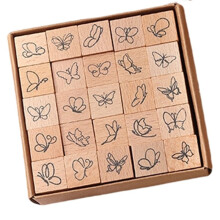 Cute Butterfly Weather Symbols Wood Stamps - DIY Supplies for Scrapbooking,Hobby Crafts,Junk Journaling Butterfly
