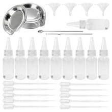 30ml Scale Marked Paint Mixing Bottle Kit with Palette Droppers Stirring Sticks Funnels for Airbrush Painting DIY Work