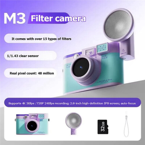 M3 Filter Camera Digital Retro CCD High-Definition IPS Screen Camera Portable Travel Small Camera B 1